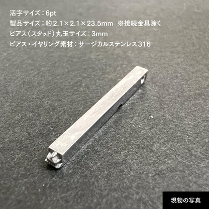 活字ピアス・イヤリング 6pt｜文字「血」