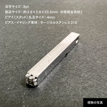 活字ピアス・イヤリング 8pt｜文字「桂」