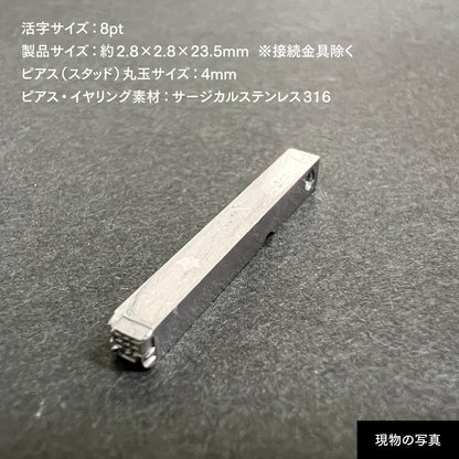 活字ピアス・イヤリング 8pt｜文字「悪」