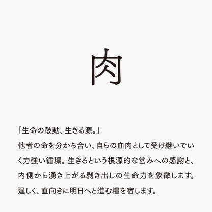 活字ネックレス 13pt｜文字「肉」