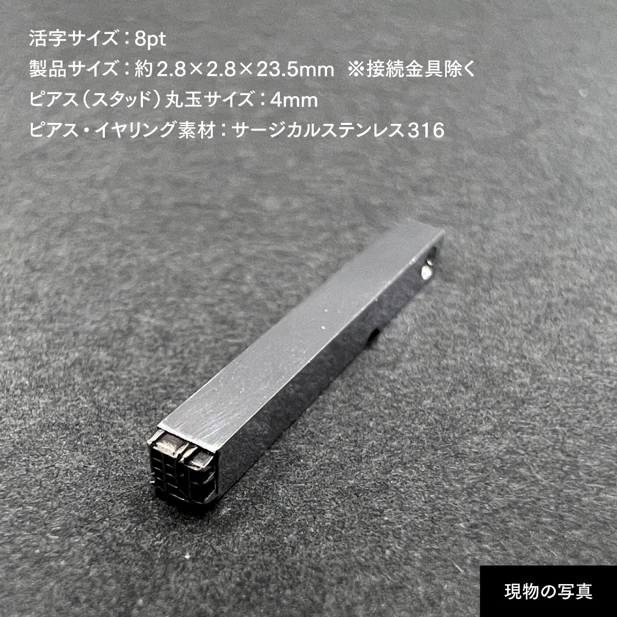 活字ピアス・イヤリング 8pt｜文字「理」