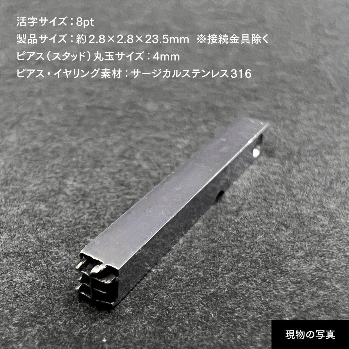 活字ピアス・イヤリング 8pt｜文字「主」