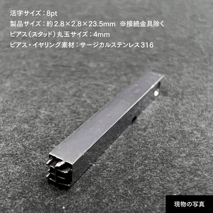 活字ピアス・イヤリング 8pt｜文字「主」
