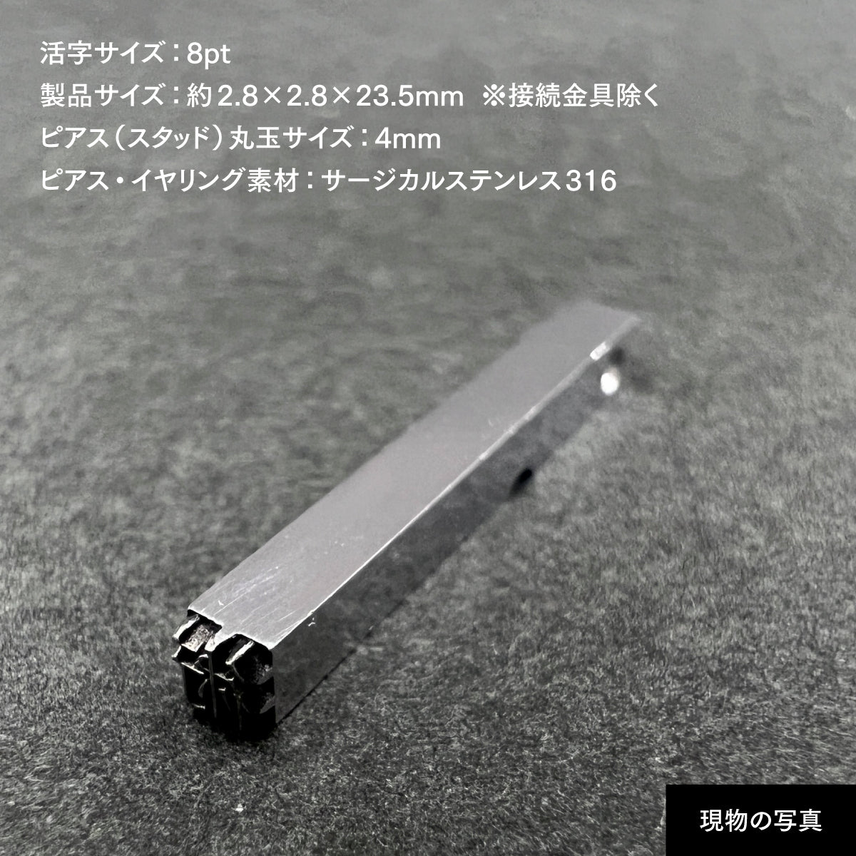 活字ピアス・イヤリング 8pt｜文字「術」