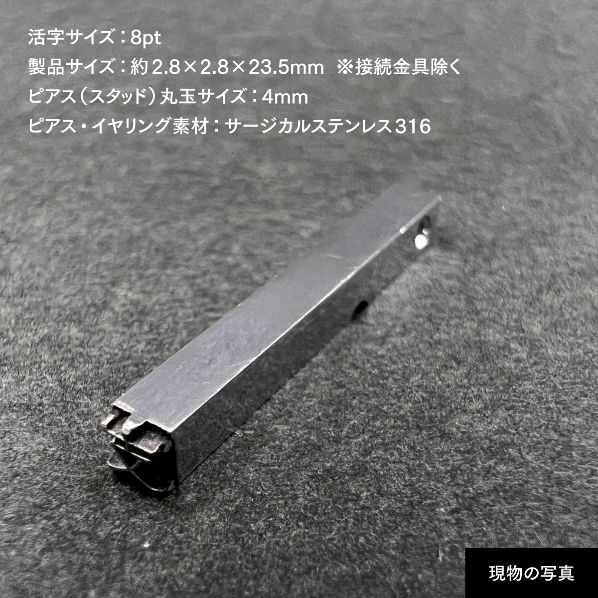 活字ピアス・イヤリング 8pt｜文字「支」