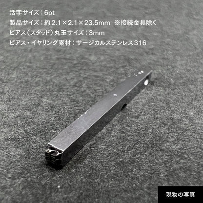 活字ピアス・イヤリング 6pt｜文字「津」