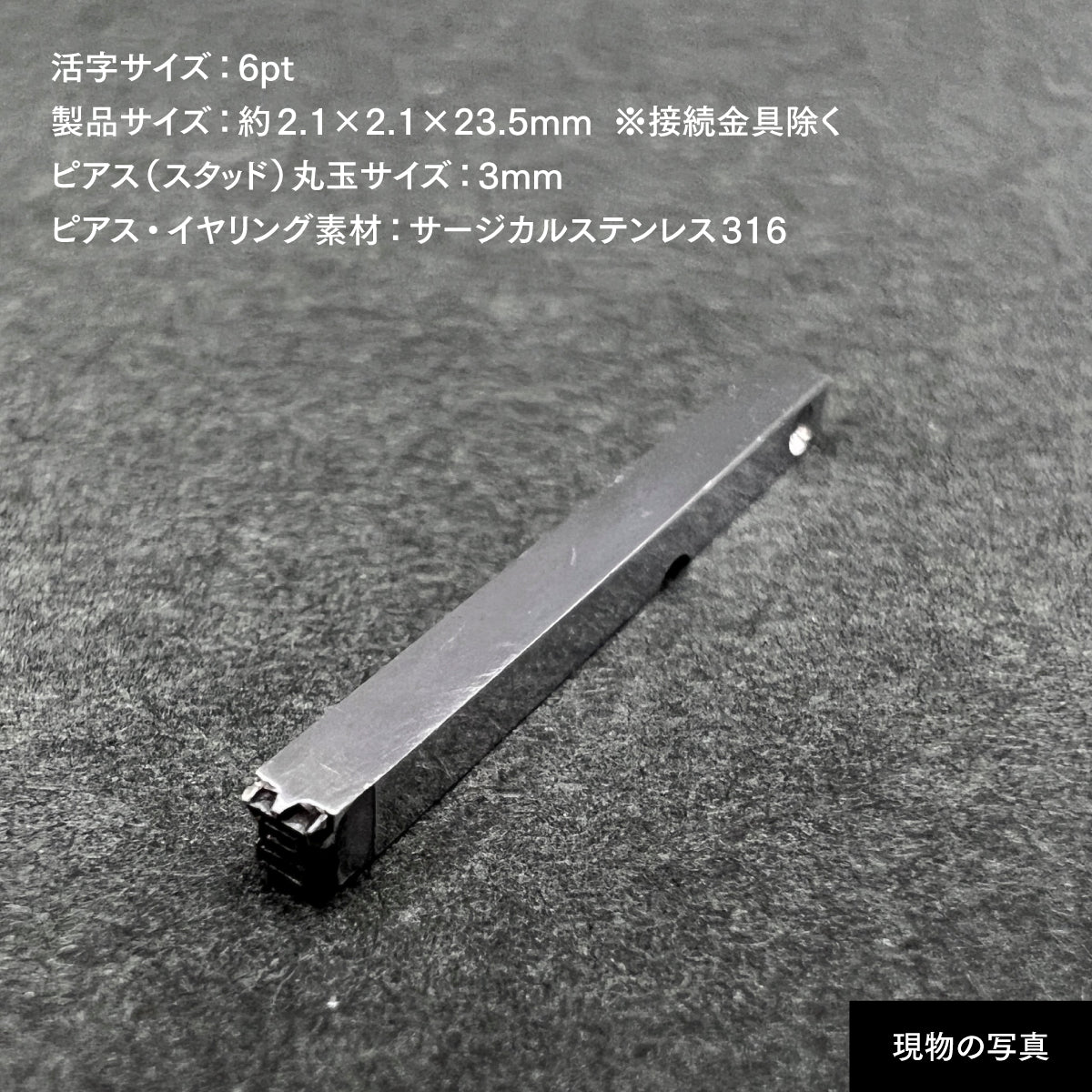 活字ピアス・イヤリング 6pt｜文字「宮」