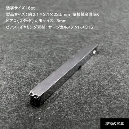 活字ピアス・イヤリング 6pt｜文字「宮」