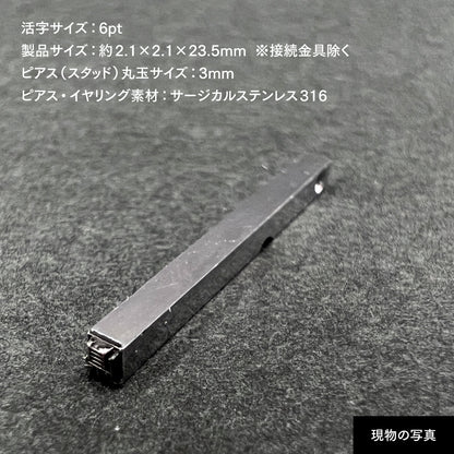 活字ピアス・イヤリング 6pt｜文字「県」