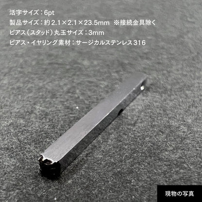 活字ピアス・イヤリング 6pt｜文字「液」