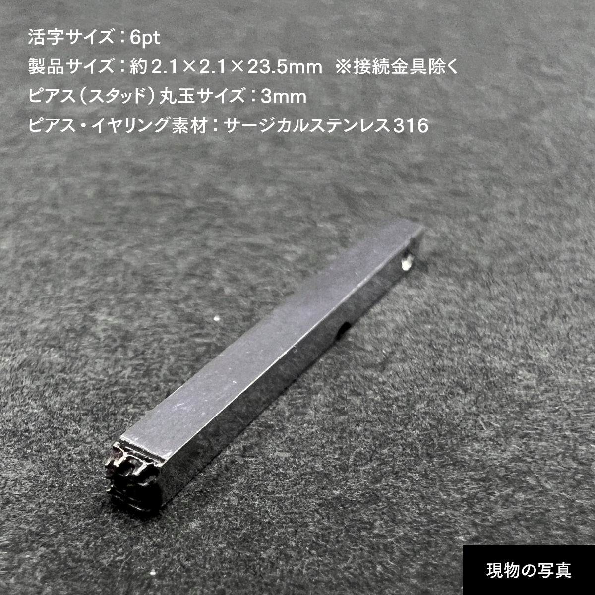 活字ピアス・イヤリング 6pt｜文字「埜」
