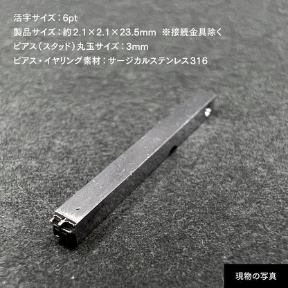 活字ピアス・イヤリング 6pt｜文字「市」