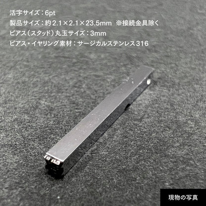 活字ピアス・イヤリング 6pt｜文字「郡」