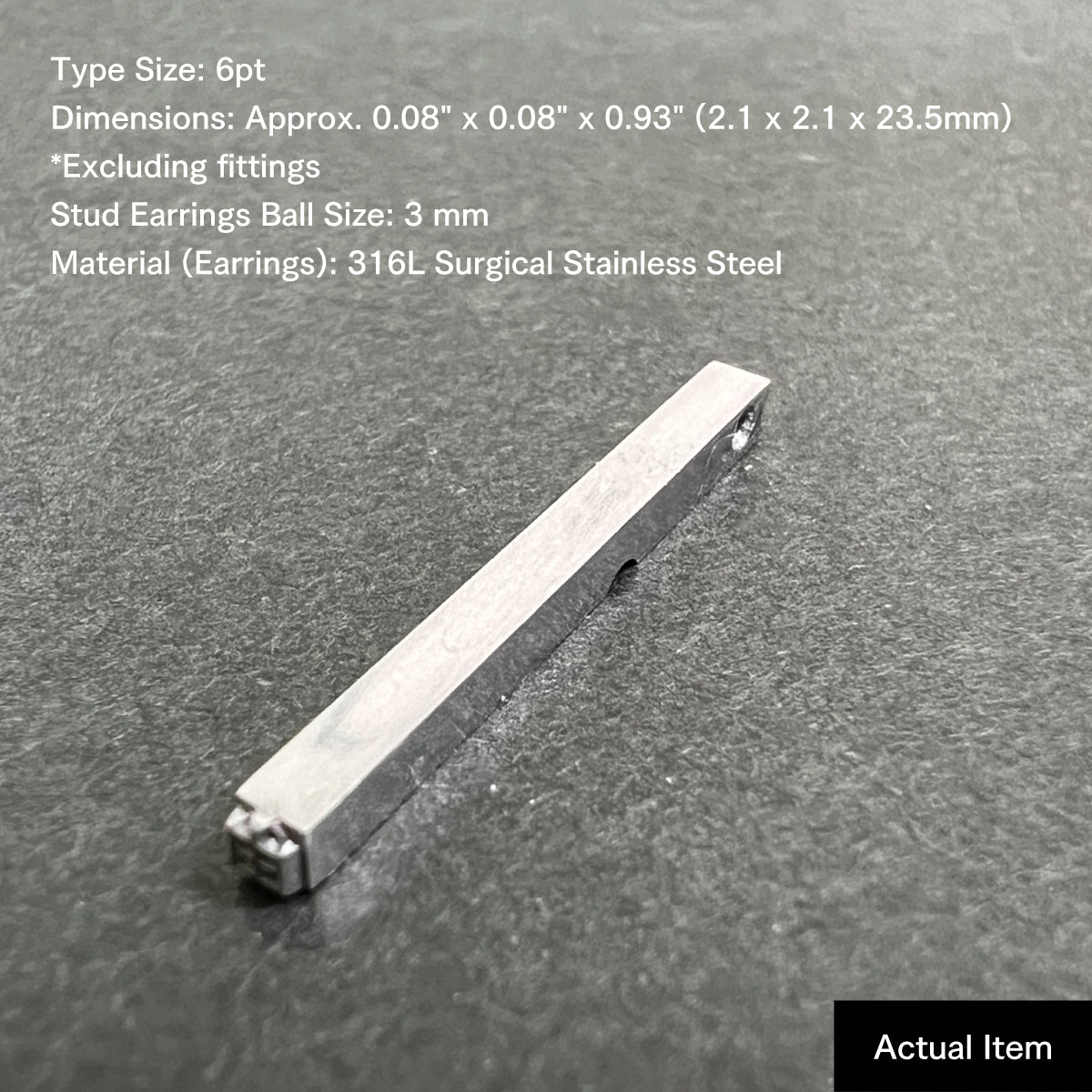 活字ピアス・イヤリング 6pt｜文字「由」