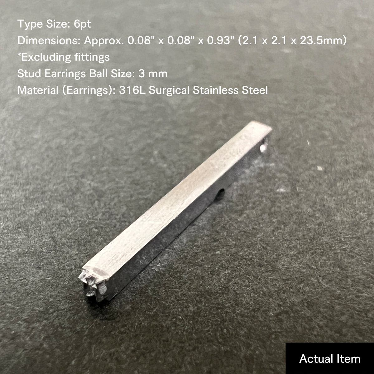 活字ピアス・イヤリング 6pt｜文字「竹」
