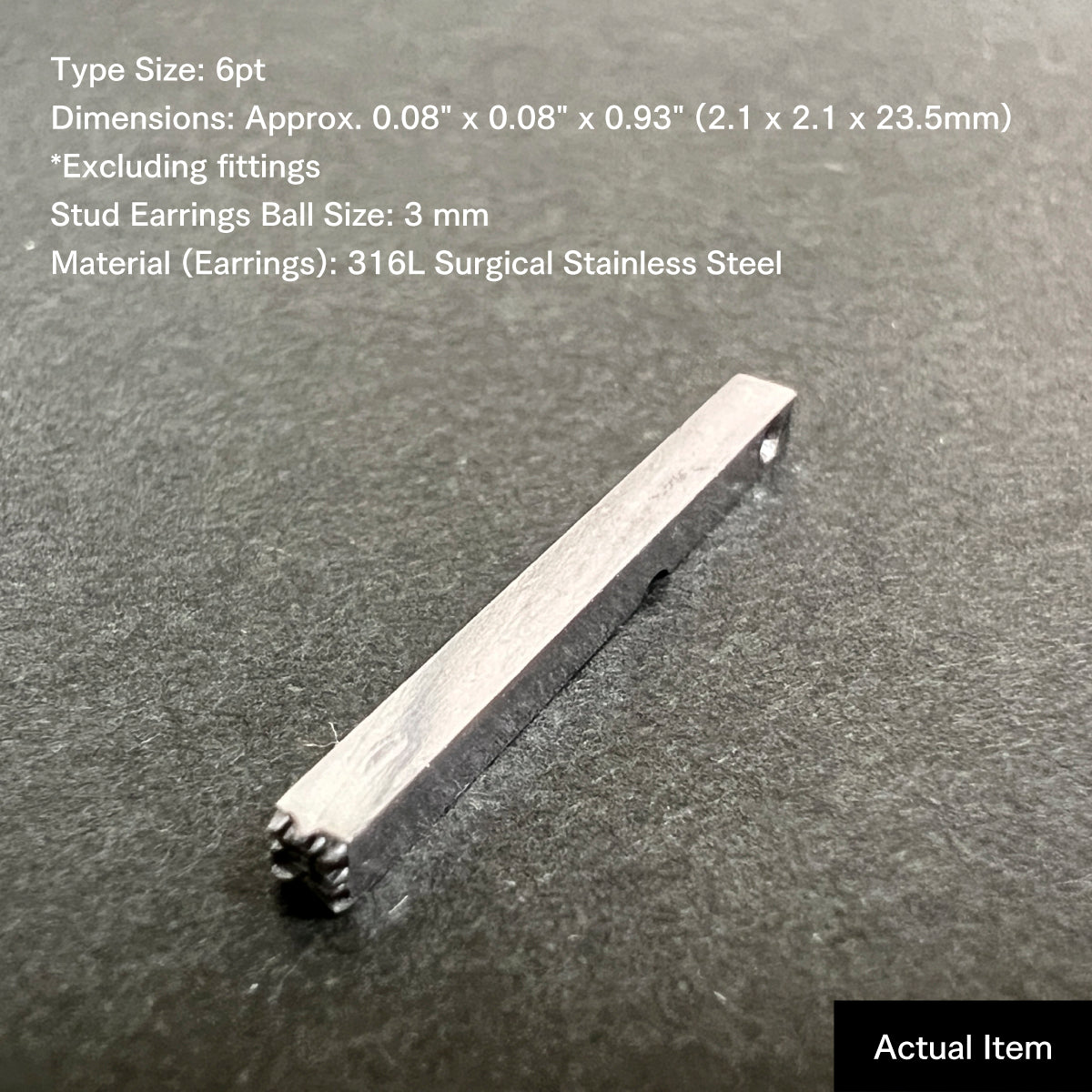活字ピアス・イヤリング 6pt｜文字「楽」