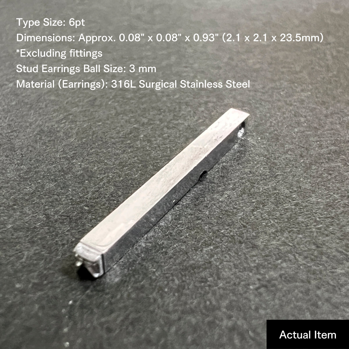 活字ピアス・イヤリング 6pt｜文字「天」