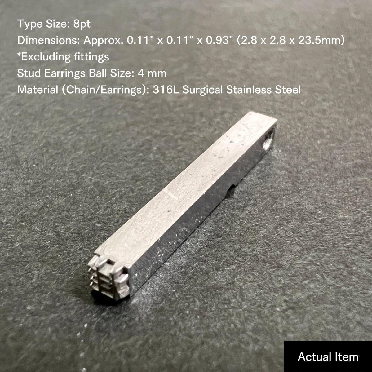 活字ピアス・イヤリング 8pt｜文字「桂」