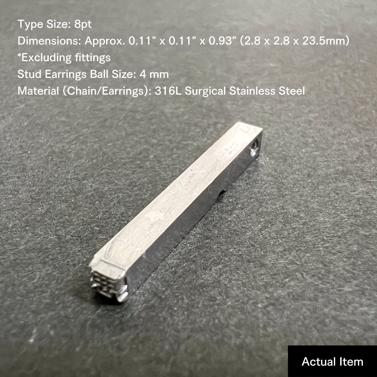 活字ピアス・イヤリング 8pt｜文字「悪」
