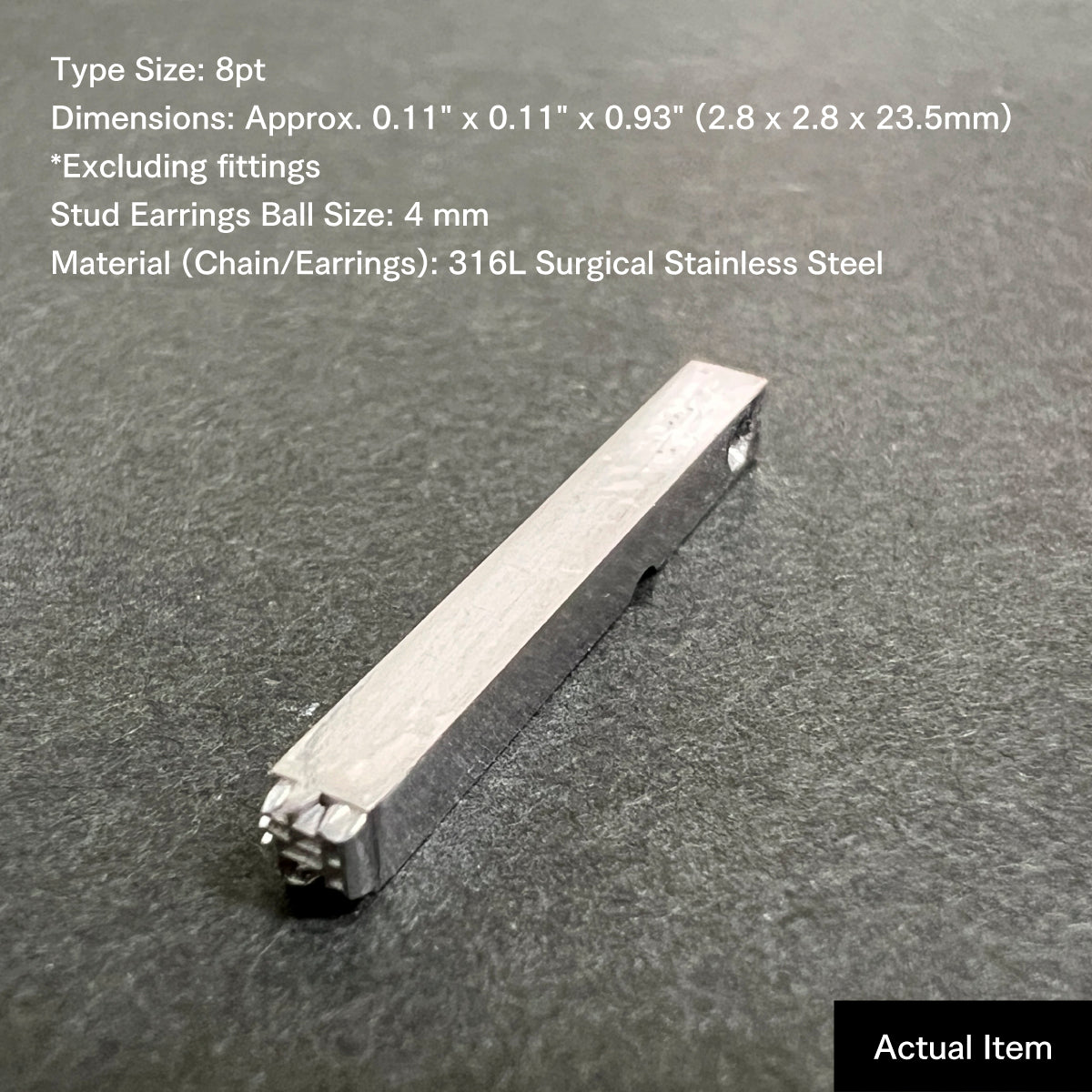 活字ピアス・イヤリング 8pt｜文字「時」