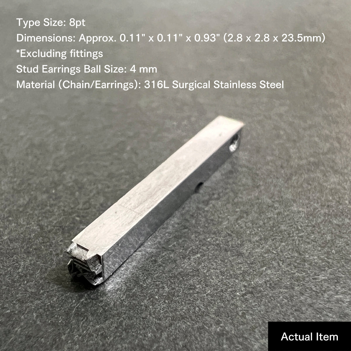 活字ピアス・イヤリング 8pt｜文字「気」