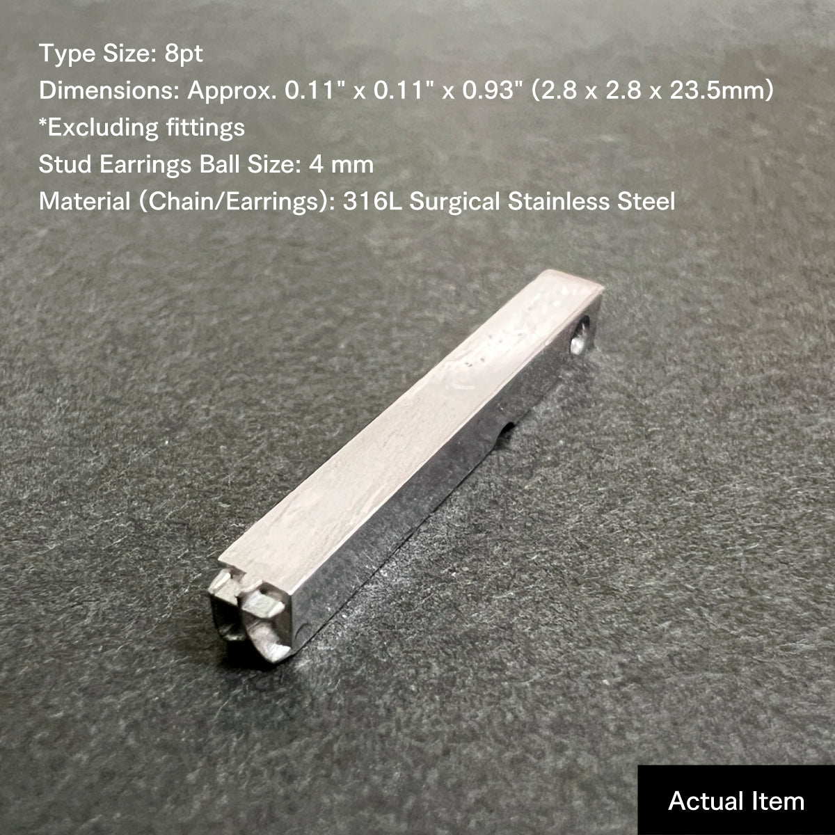 活字ピアス・イヤリング 8pt｜文字「力」