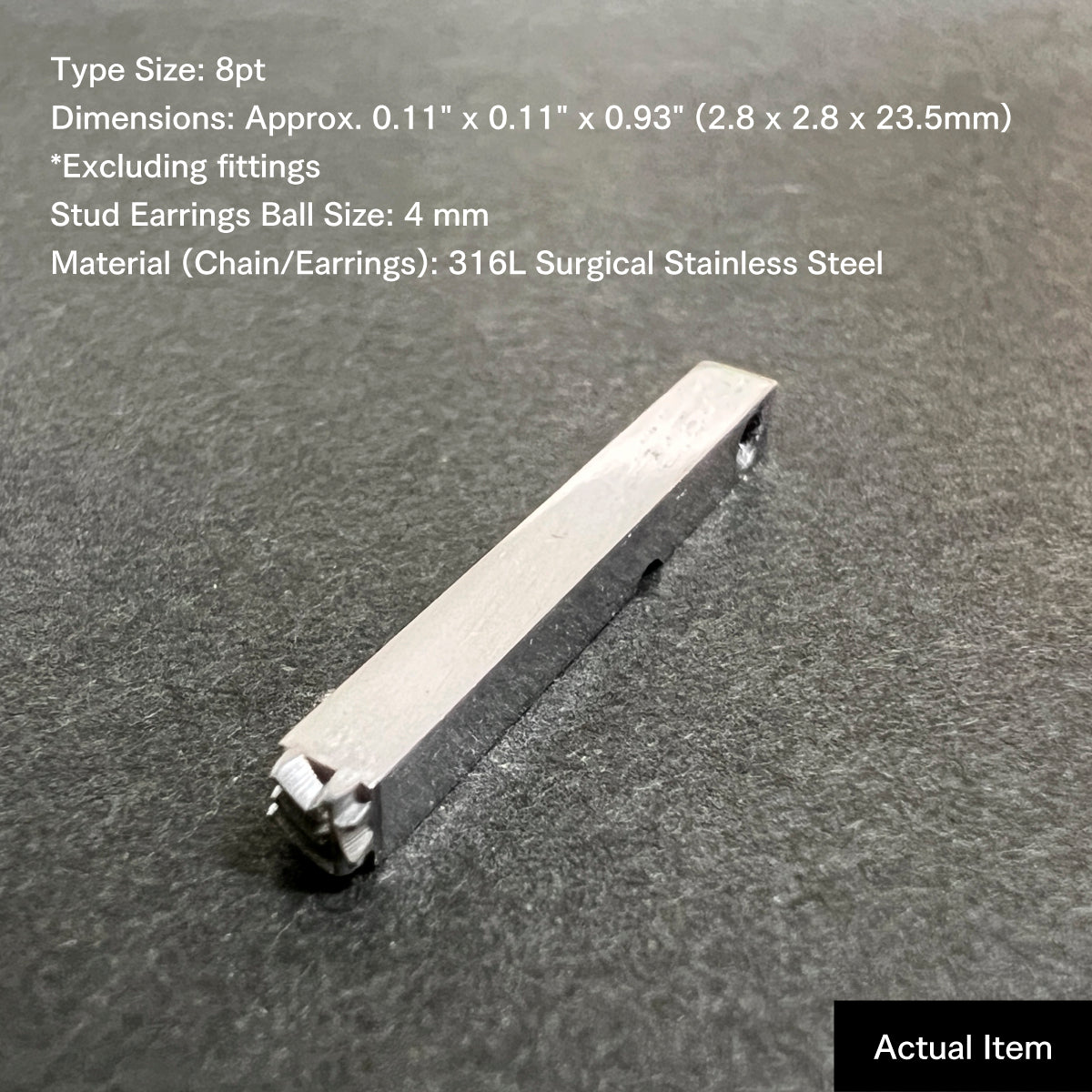 活字ピアス・イヤリング 8pt｜文字「杉」
