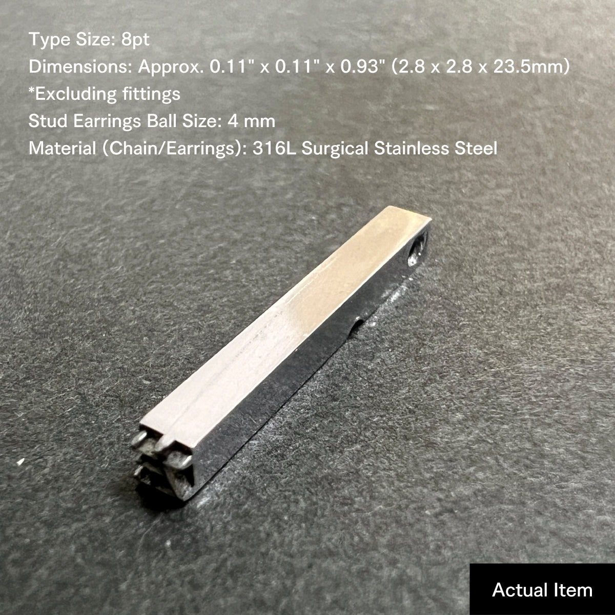 活字ピアス・イヤリング 8pt｜文字「左」