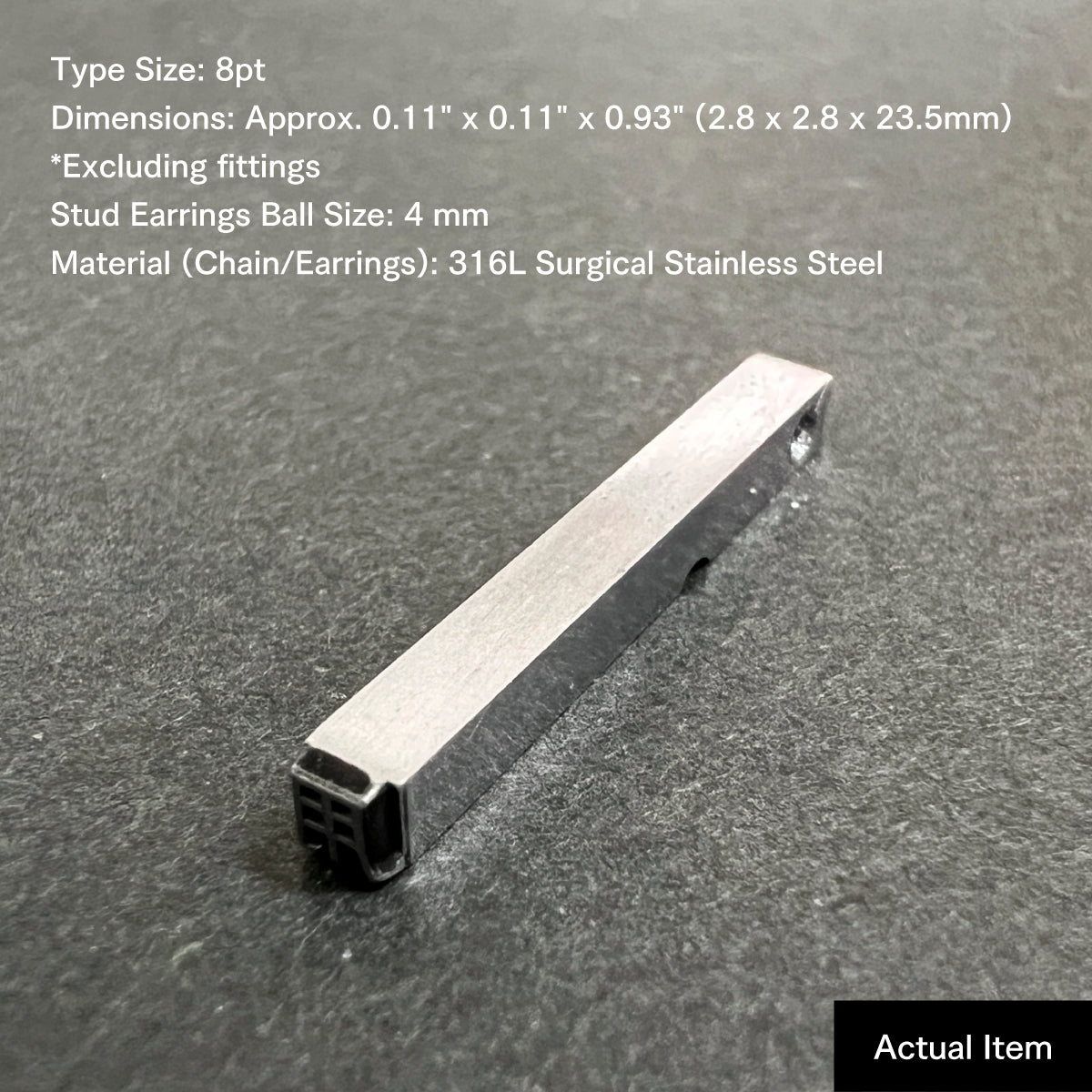 活字ピアス・イヤリング 8pt｜文字「用」