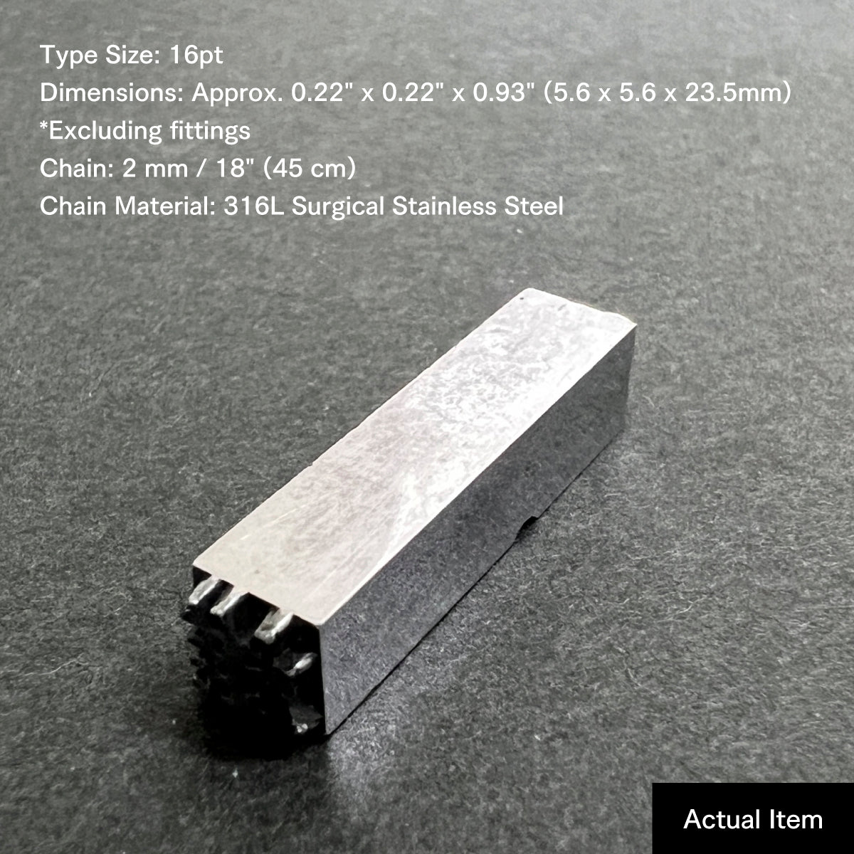 活字ネックレス 16pt｜文字「雄」
