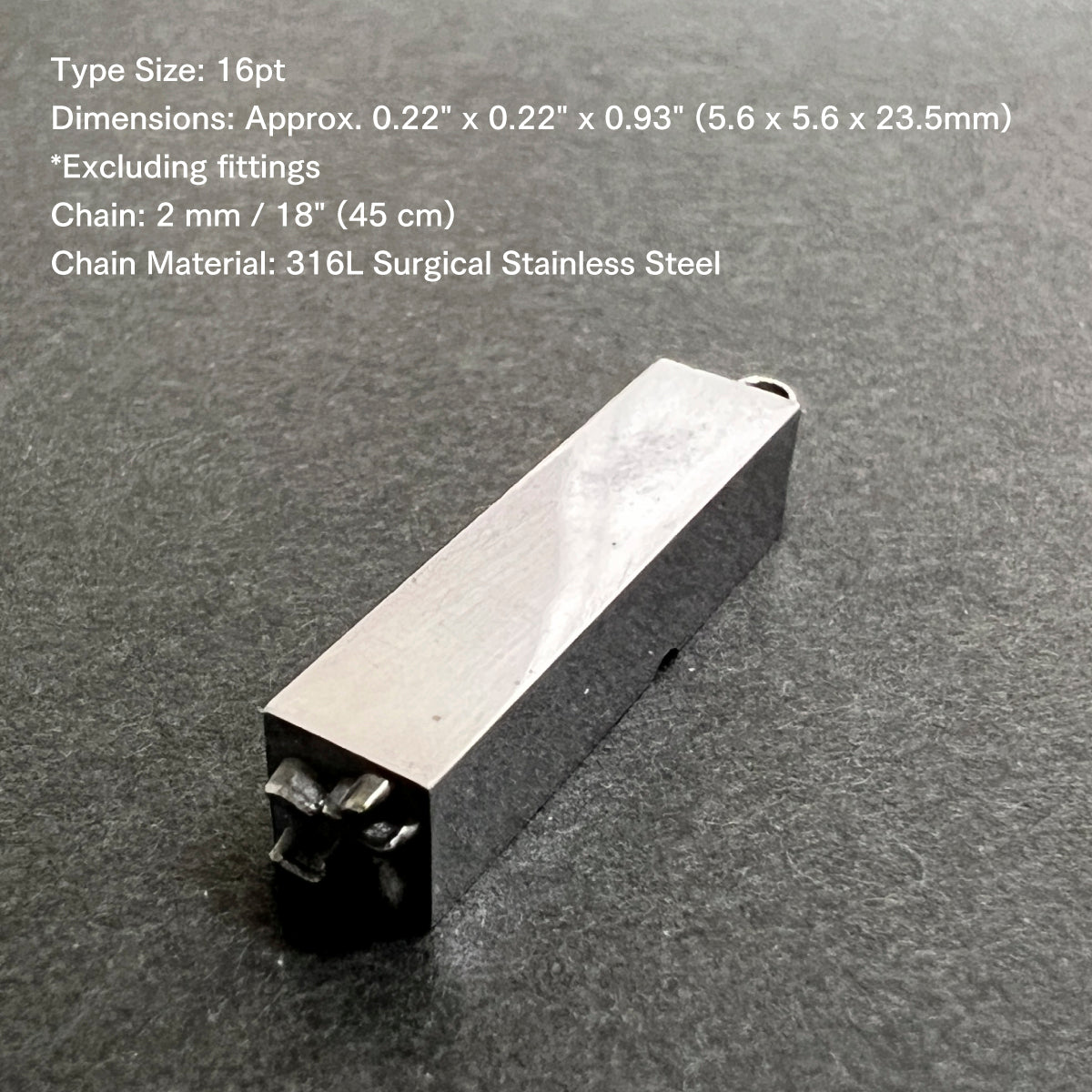 活字ネックレス 16pt｜文字「た」