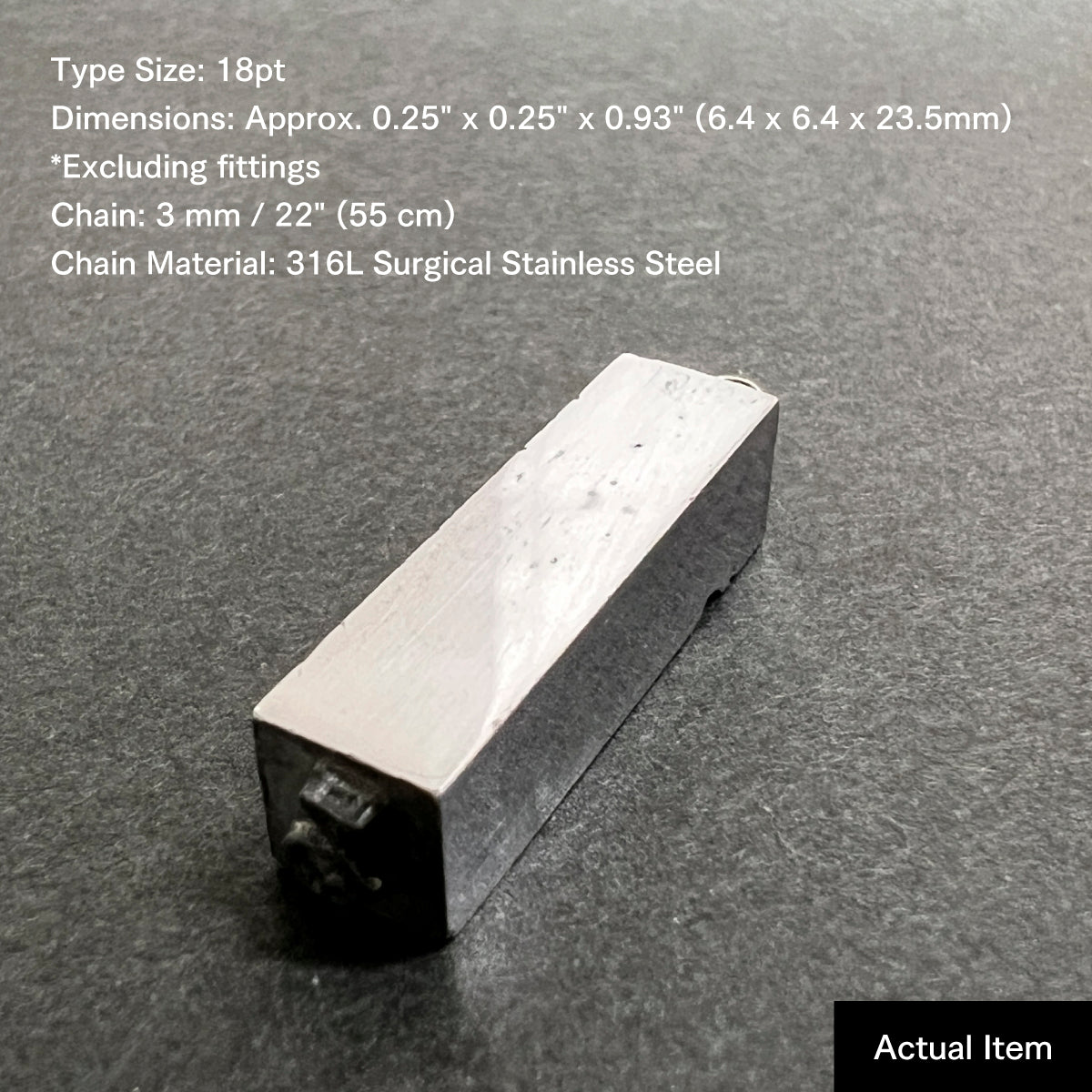 活字ネックレス 18pt｜文字「る」